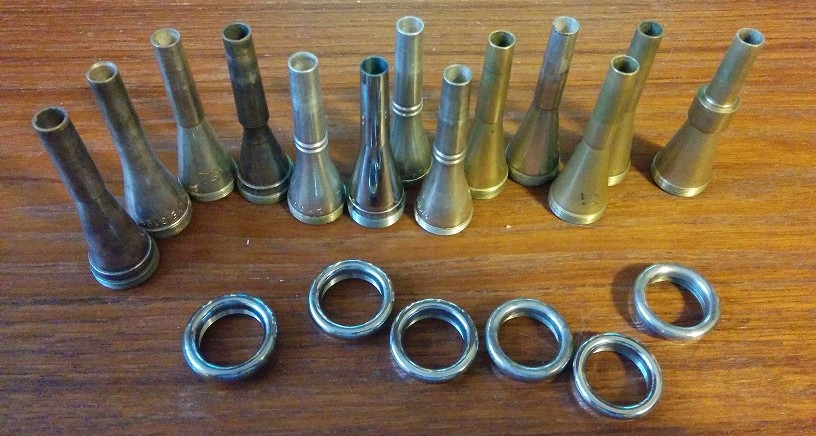 French horn mouthpiece cups and rims