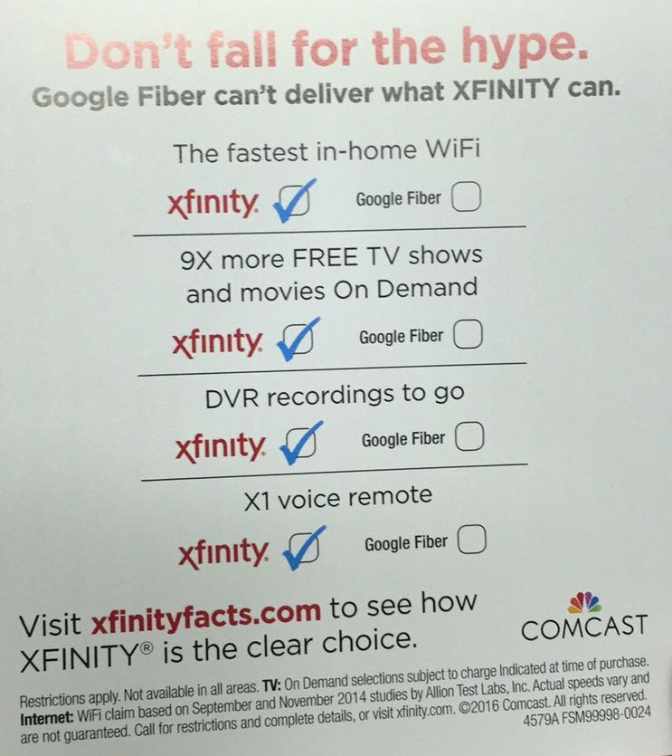 Schadenfreude: Comcast vs Google Fiber